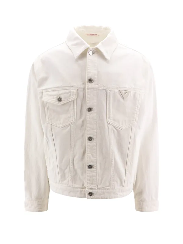 Denim Jacket With Metal Vlogo Detail - Valentino Garavani