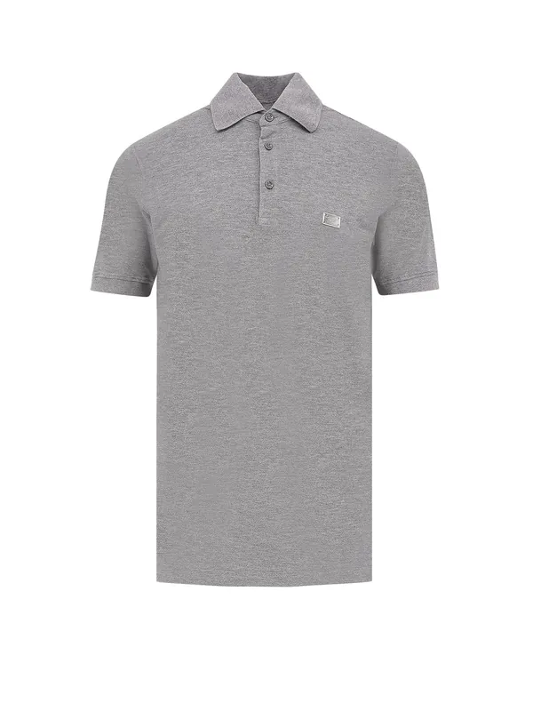 Cotton Polo Shirt With Dolce&Gabbana Milano Plate - Dolce & Gabbana