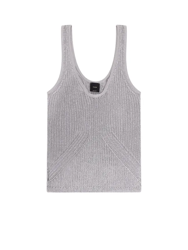 Noha Viscose And Metallized Fibre Tank Top - Pinko