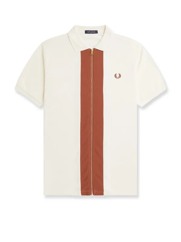 Cotton Polo Shirt With Zip - Fred Perry