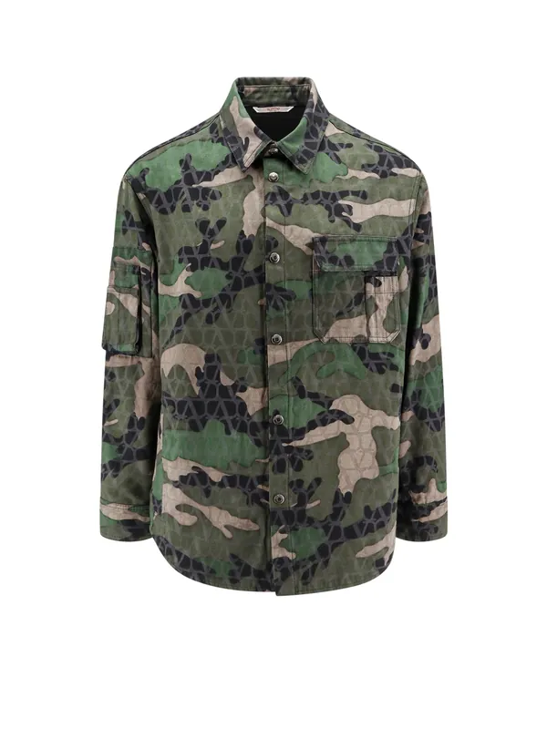 Cotton Jacket With Camouflage Motif - Valentino Garavani
