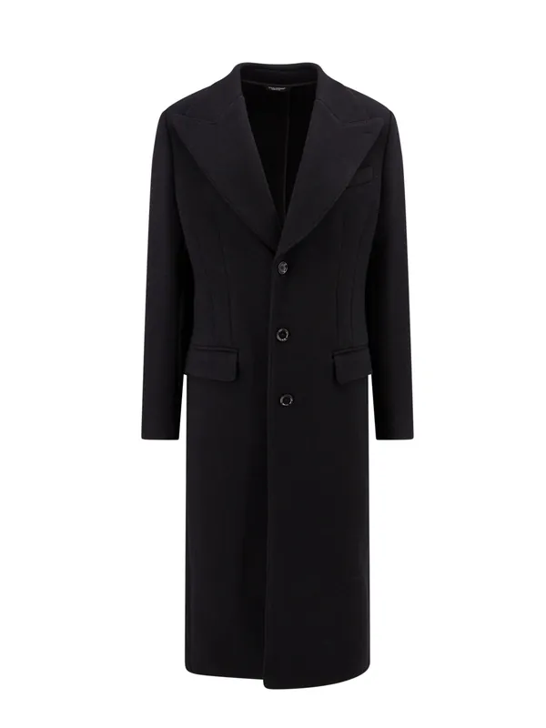 Virgin Wool Blend Flared Coat - Dolce & Gabbana