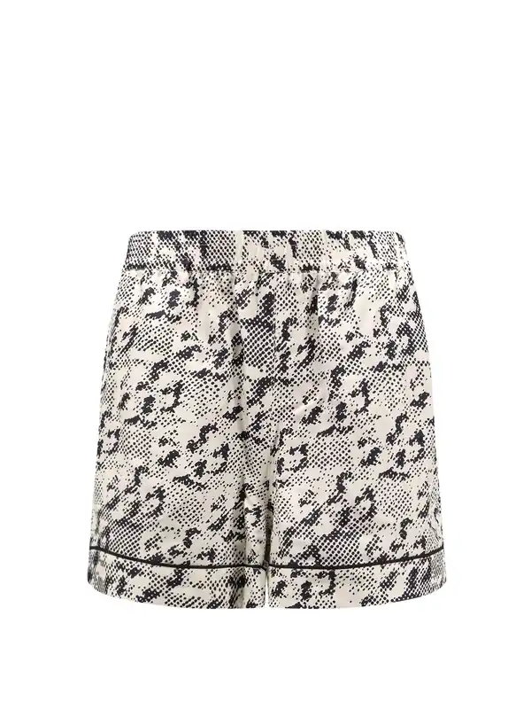 Silk Shorts With Pixelated Logo Print - Tory Burch