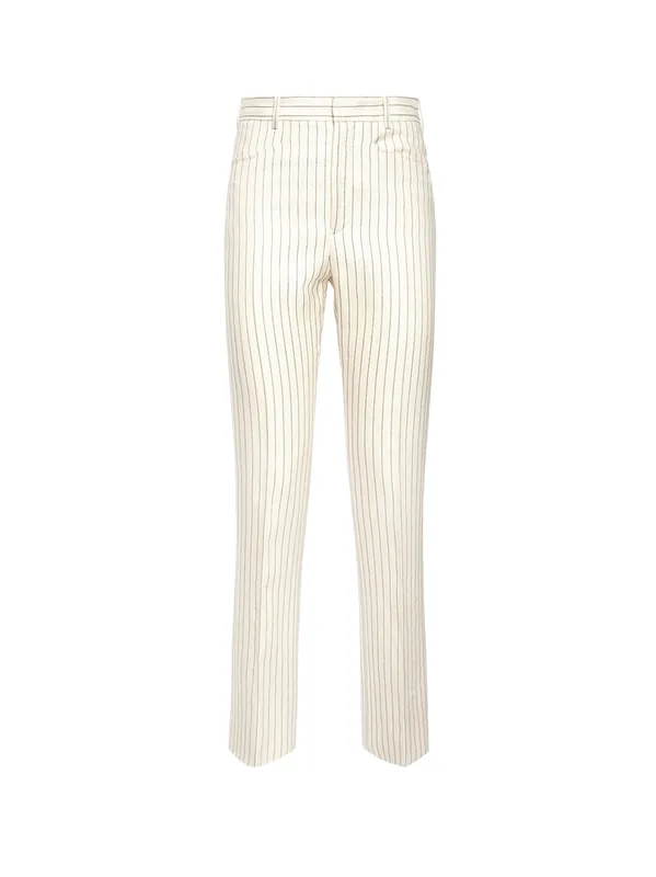 Wool And Silk Trouser With Striped Motif - Tom Ford
