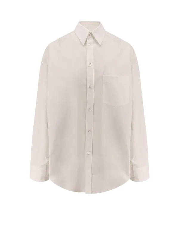 Oversize Cotton Shirt With Knotted Details - Balenciaga