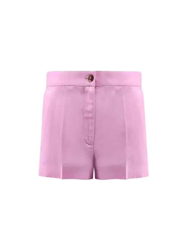 Viscose, Linen And Cotton Blend Shorts - Pinko