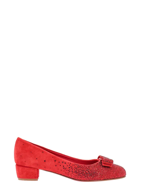 Suede DéColleté With Rhinestone Detail - Ferragamo
