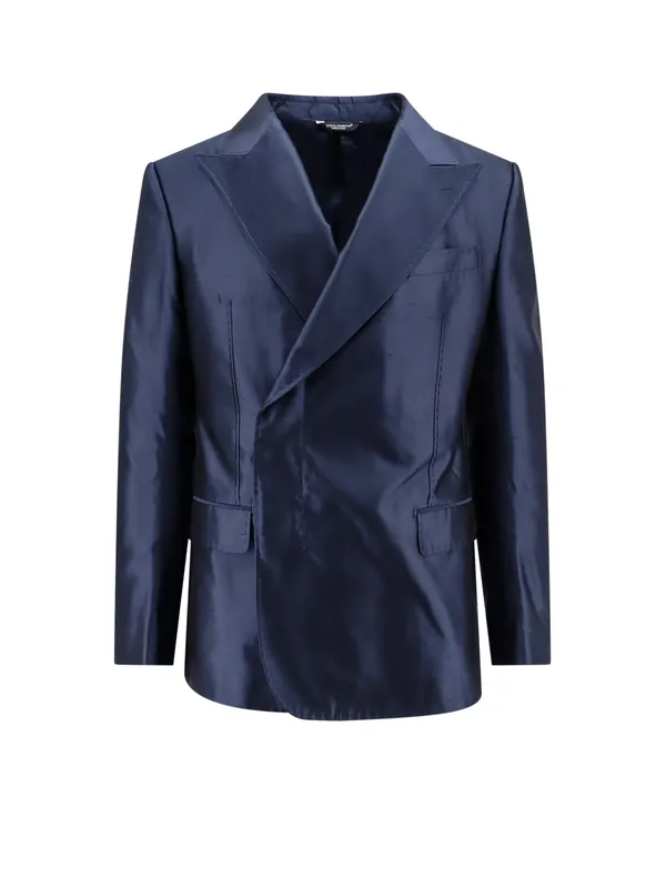 Satin Blazer With Peak Lapel - Dolce & Gabbana
