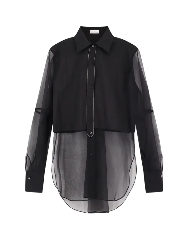 Voile Shirt With Monili Profile - Brunello Cucinelli