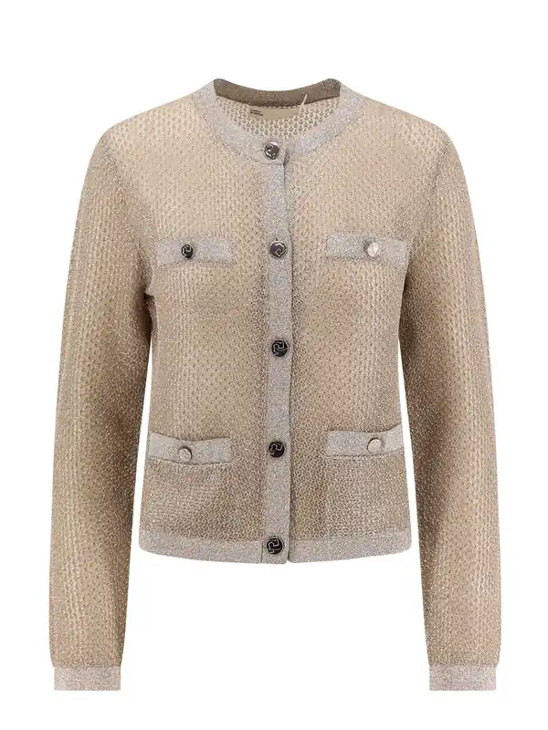 Kendra Starlight Titanium Mesh Cardigan - Tory Burch