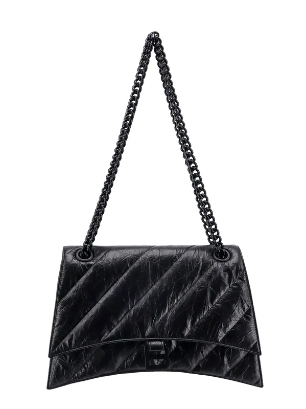 Matelassé Leather Shoulder Bag With Frontal Monogram - Balenciaga
