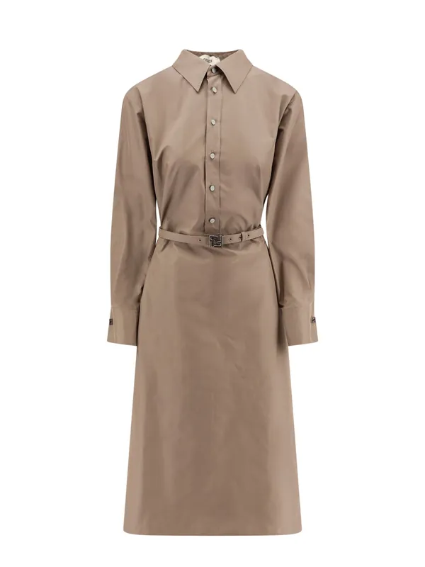 Cotton And Silk Chemisiere Dress - Fendi