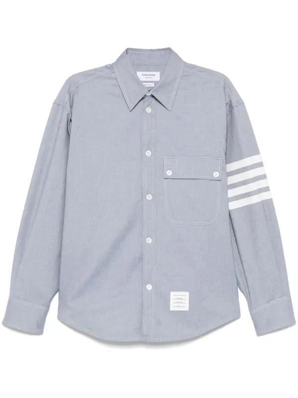 Flannel Shirt With Four-Stripe Detail