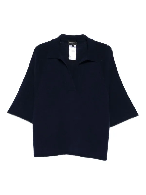 Wool Oversized Polo Shirt - Emporio Armani Capsule