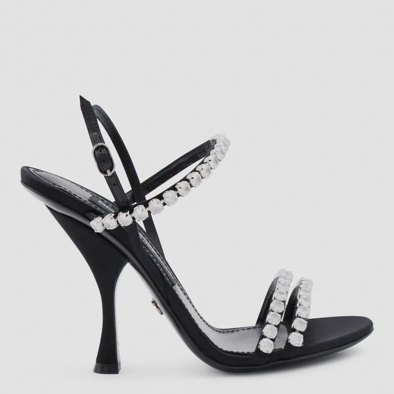 Sandals Nero/Crystal - Dolce & Gabbana