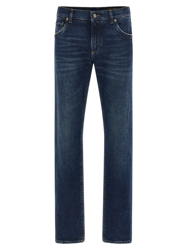 Logo Plaque Jeans Blue - Dolce & Gabbana