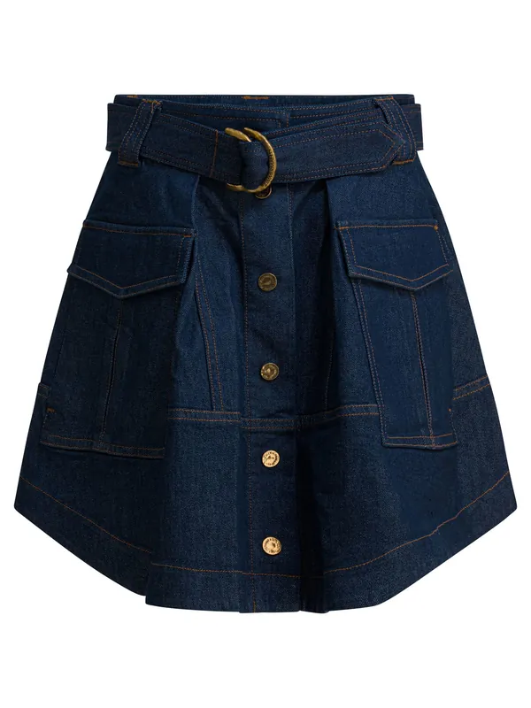 Denim Skirt With Belt Skirts Blue - Zimmermann