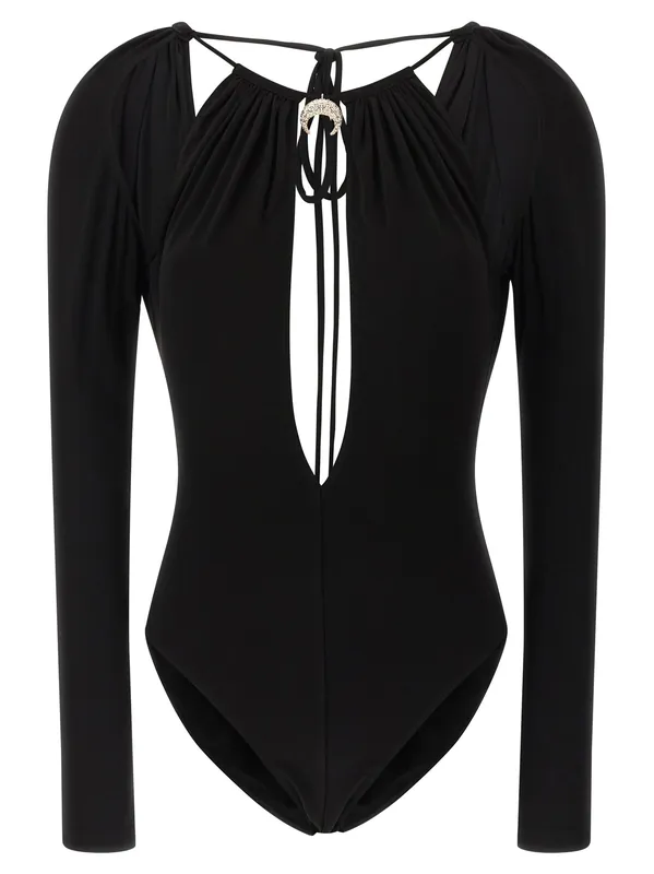 Jewel Pendant Bodysuit Tops Black - Marine Serre