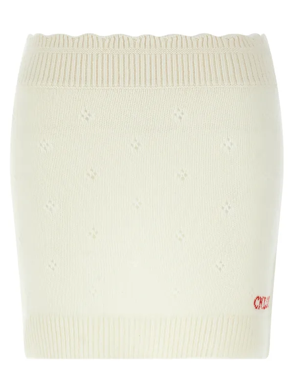 Jacquard Logo Skirt Skirts White - Chloé