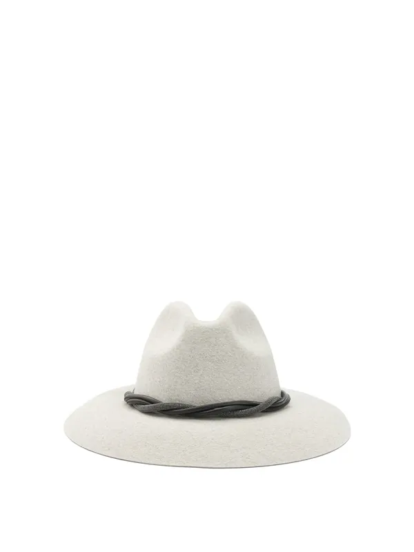 Felt Fedora Hat Hats White - Brunello Cucinelli