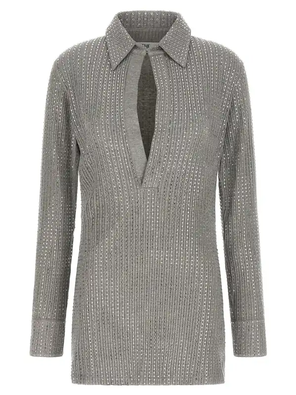 Rhinestone Dress Dresses Gray - The Attico