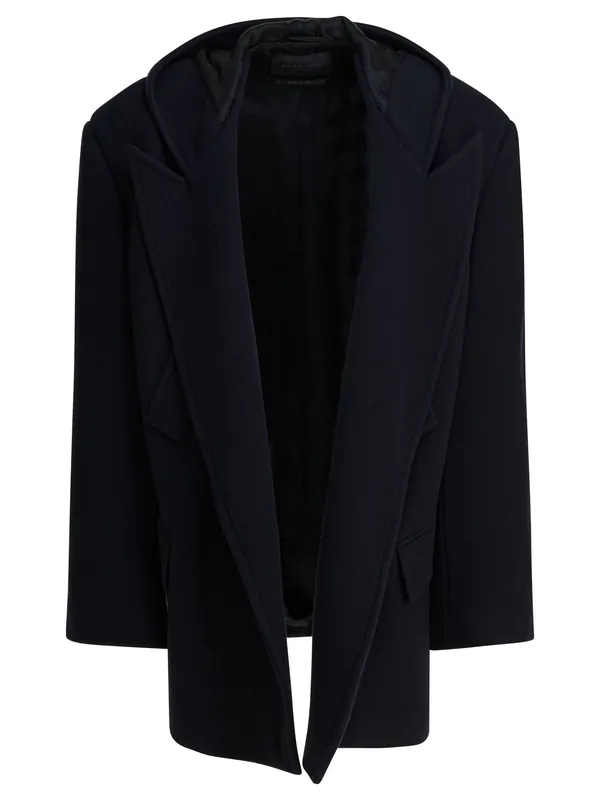 Short Coat With Hood Jackets And Coats Blue - Balenciaga