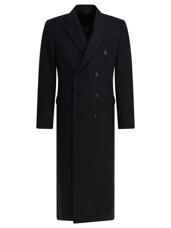 Double-Breasted Wool Jacket Jackets And Coats Black