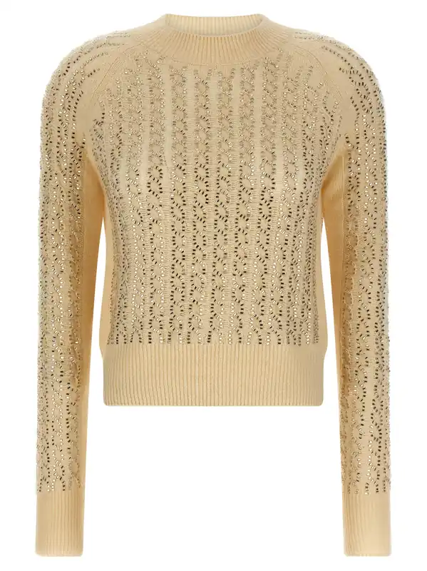 Baguette Studded Sweater Sweaters And Cardigans Beige - Ermanno Scervino