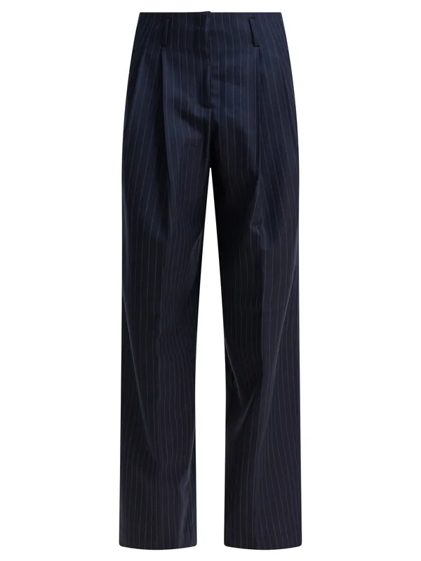 Wool Gabardine Pants Trousers Blue - Golden Goose