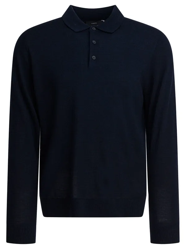 Merino Wool Polo Shirt Polo Shirts Blue - Vince