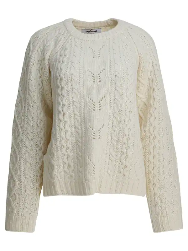 Knitwear White - Sandbeige