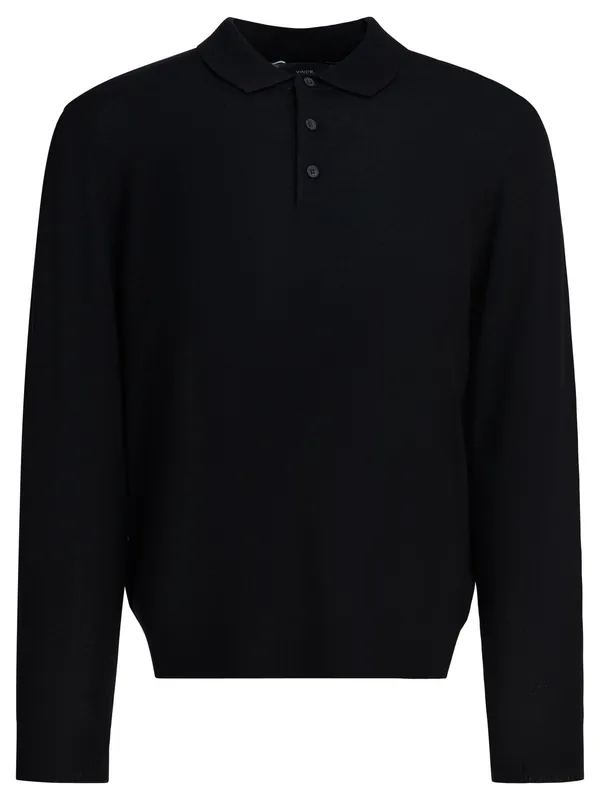 Merino Wool Polo Shirt Polo Shirts Black - Vince