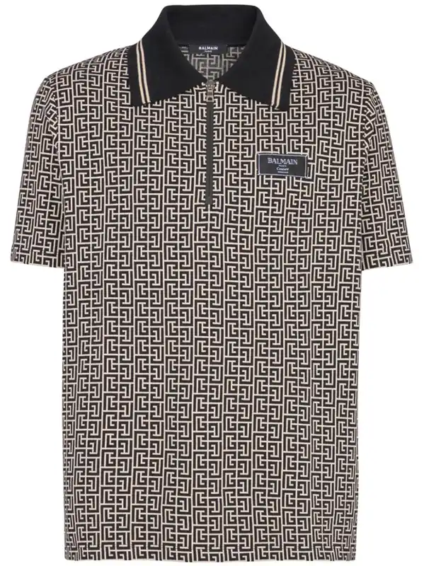 Labyrinth Polo Shirt With Jacquard Effect - Balmain