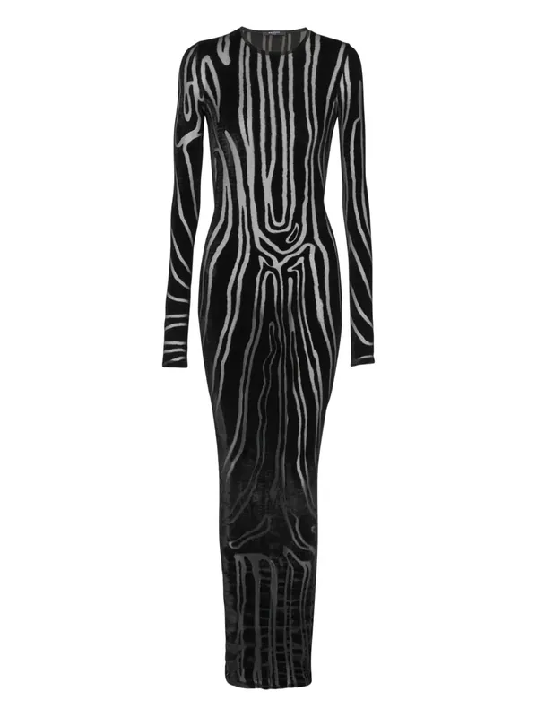 Zebra Print Midi Dress - Balmain