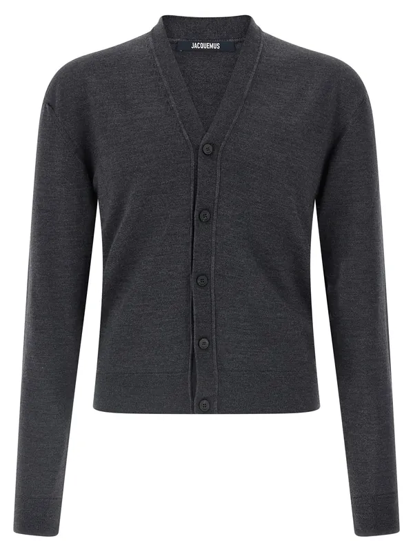 Le Cardigan Brodé Sweaters And Cardigans Gray - Jacquemus
