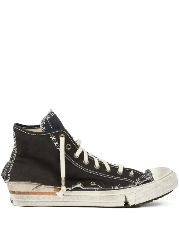 High-Top Sneakers With A Distressed Effect