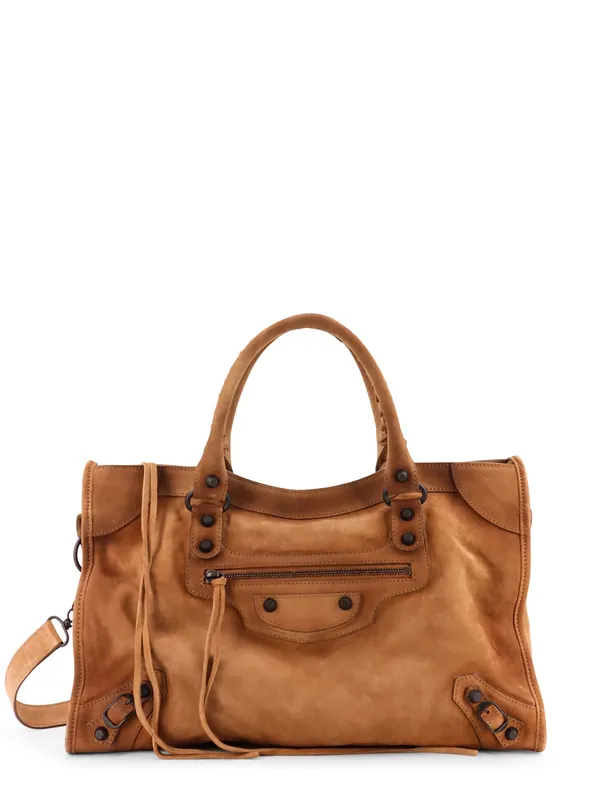Le City Medium Suede Shoulder Bag - Balenciaga