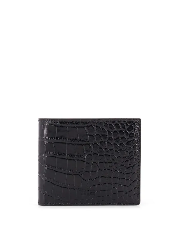 Crocodile-Print Leather Wallet
