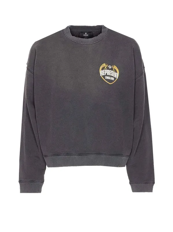 Cotton Sweatshirt With Distressed Effect - Represent