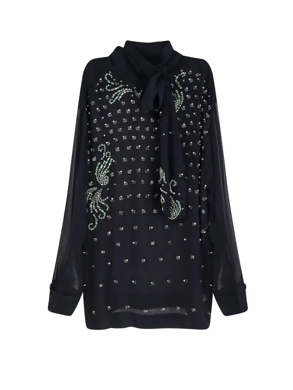 Viscose Shirt With Rhinestones - Dries Van Noten