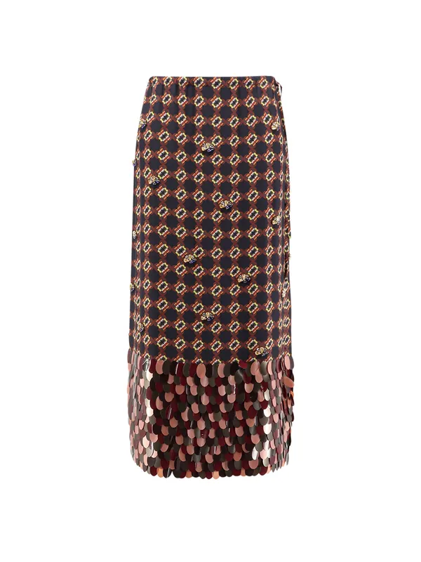Silk Skirt With Sequins - Dries Van Noten