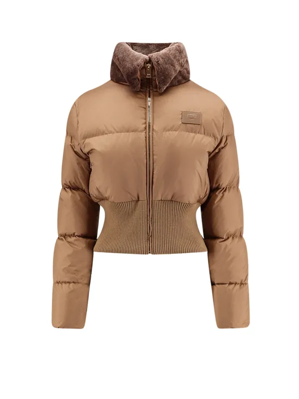 Technical Fabric And Shearling Down Jacket - Fendi