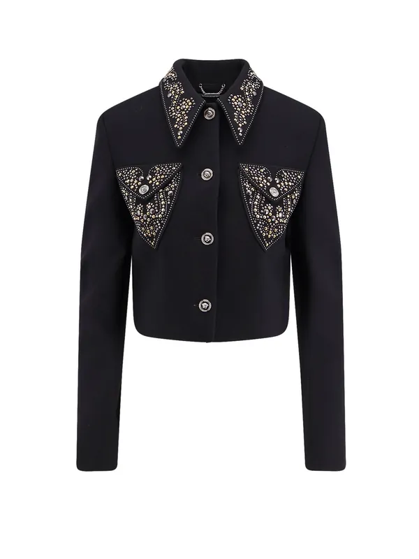 Informal Light Weight Wool Crepe Blazer - Versace