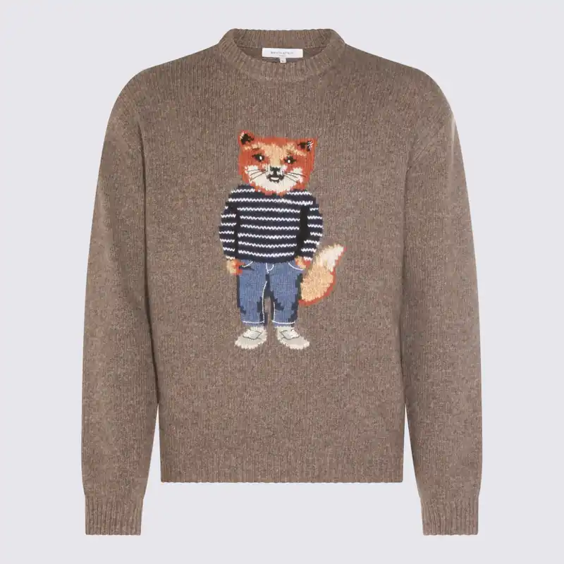 Sweaters Dark Grey Melange - Maison Kitsuné