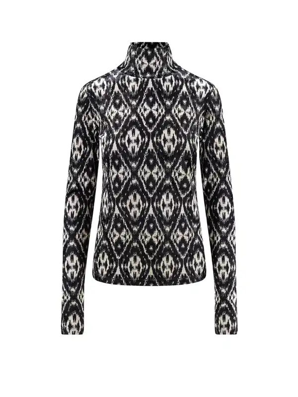 Jacquard Velvet Turtleneck Sweater - Pierre Louis Mascia
