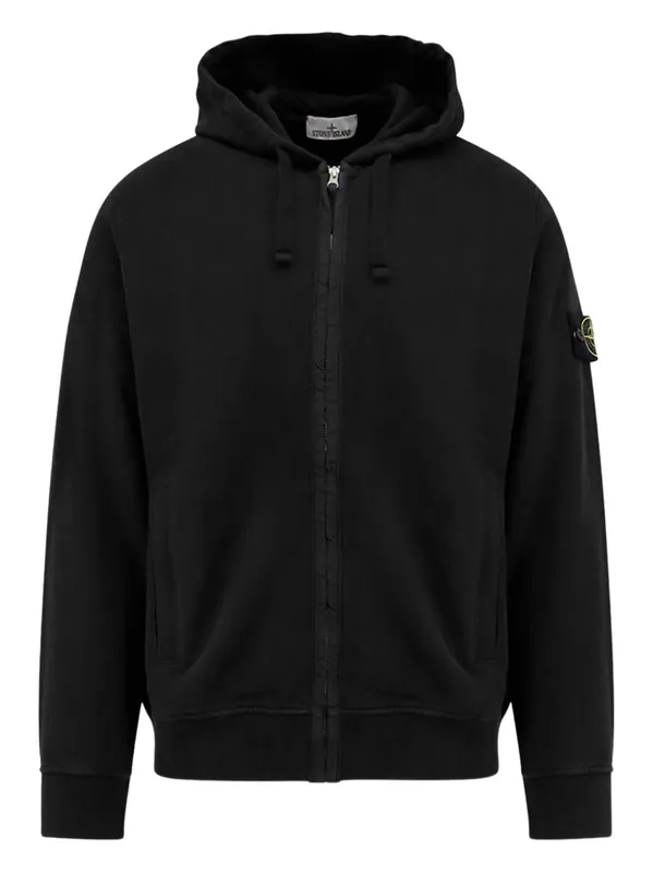 Logo Cotton Zipped Hoodie - Stone Island