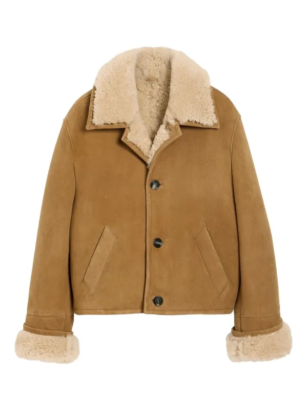 Shearling Leather Jacket - Ami Paris