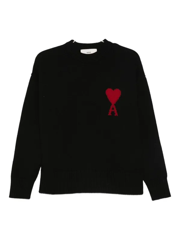 Ami De Coeur Wool Cardigan - Ami Paris