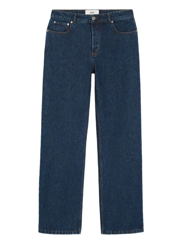 Wide Leg Denim Jeans - Ami Paris