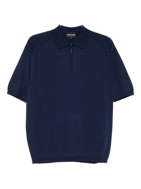 Wool Blend Polo Shirt - Emporio Armani